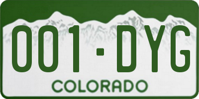 CO license plate 001DYG