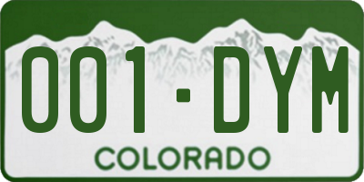 CO license plate 001DYM
