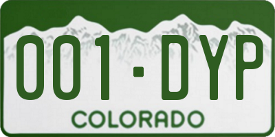 CO license plate 001DYP