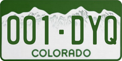 CO license plate 001DYQ