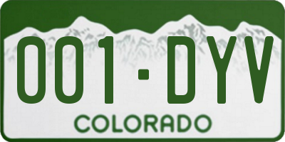 CO license plate 001DYV