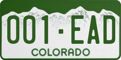 CO license plate 001EAD