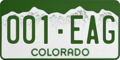 CO license plate 001EAG