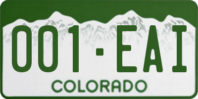 CO license plate 001EAI