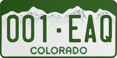 CO license plate 001EAQ