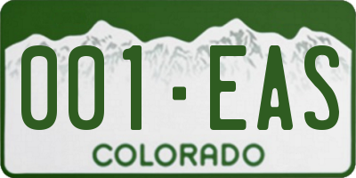 CO license plate 001EAS