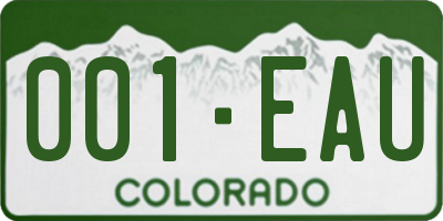 CO license plate 001EAU