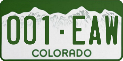 CO license plate 001EAW