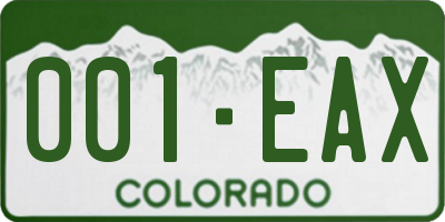 CO license plate 001EAX