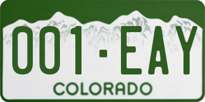 CO license plate 001EAY