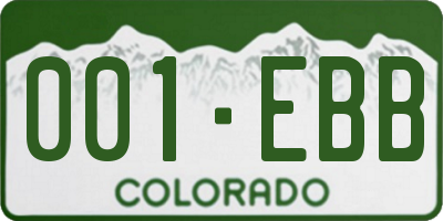 CO license plate 001EBB