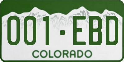 CO license plate 001EBD