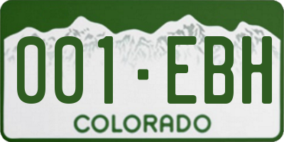 CO license plate 001EBH