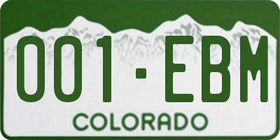 CO license plate 001EBM