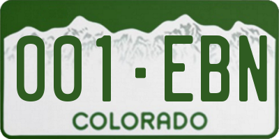 CO license plate 001EBN