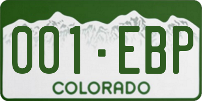 CO license plate 001EBP