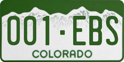 CO license plate 001EBS