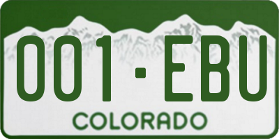 CO license plate 001EBU