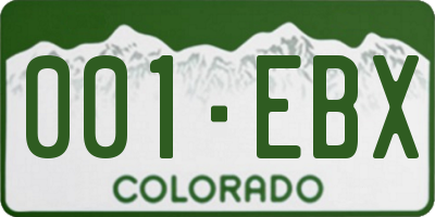 CO license plate 001EBX