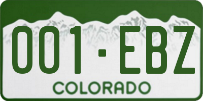 CO license plate 001EBZ