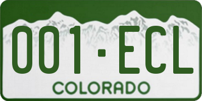 CO license plate 001ECL