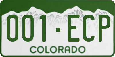 CO license plate 001ECP