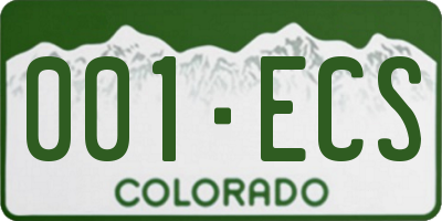 CO license plate 001ECS