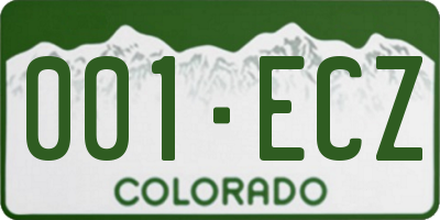 CO license plate 001ECZ