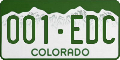 CO license plate 001EDC