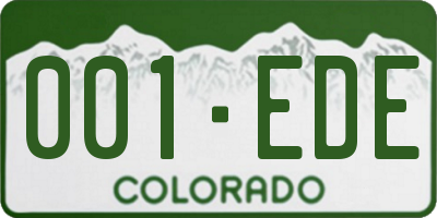 CO license plate 001EDE