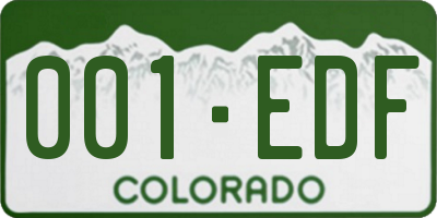 CO license plate 001EDF
