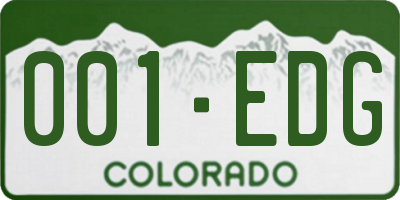 CO license plate 001EDG