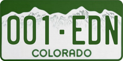 CO license plate 001EDN