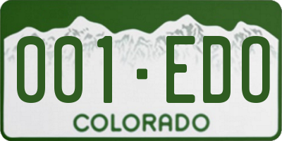 CO license plate 001EDO