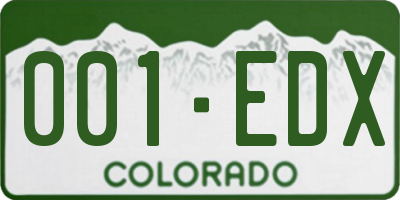 CO license plate 001EDX