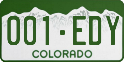 CO license plate 001EDY