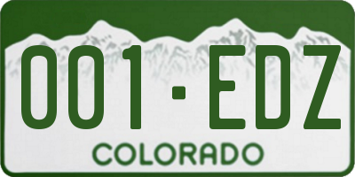 CO license plate 001EDZ
