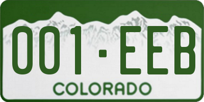 CO license plate 001EEB