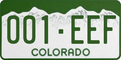 CO license plate 001EEF