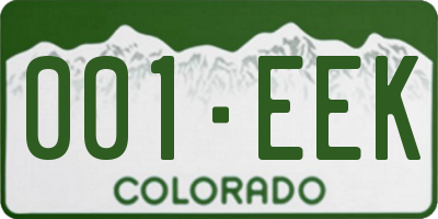 CO license plate 001EEK