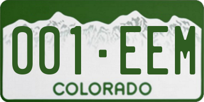 CO license plate 001EEM