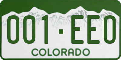 CO license plate 001EEO