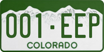 CO license plate 001EEP