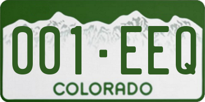 CO license plate 001EEQ