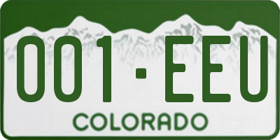 CO license plate 001EEU