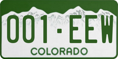 CO license plate 001EEW