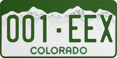 CO license plate 001EEX