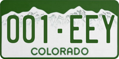 CO license plate 001EEY
