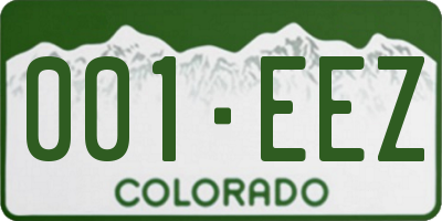 CO license plate 001EEZ