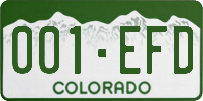 CO license plate 001EFD